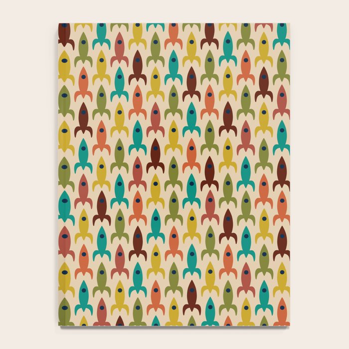 Little Rockets - Atomic Age Mid-Century Modern Pattern in Mid Mod Multicolour  Notebook Gallery Image 4