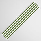 Dark Olive Green and White Horizontal Stripe Pattern for Elegant Interior Accents Table Runner Gallery Image 3