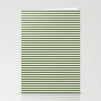Dark Olive Green and White Horizontal Stripe Pattern for Elegant Interior Accents Stationery Card Gallery Image 2