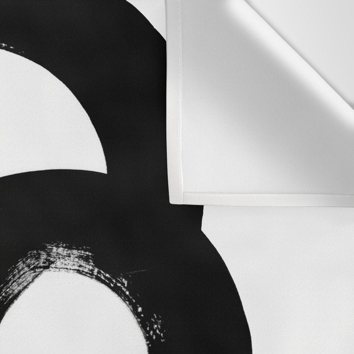 Black & White Minimalist Abstract Mid century Ink Art Dark Brush Strokes Wall Tapestry Gallery Image 3