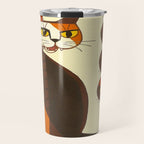 Inagaki Tomoo Vintage Japanese Woodblock print mid century Modern Cubism Art Cats Feline Travel Mug Gallery Image 1