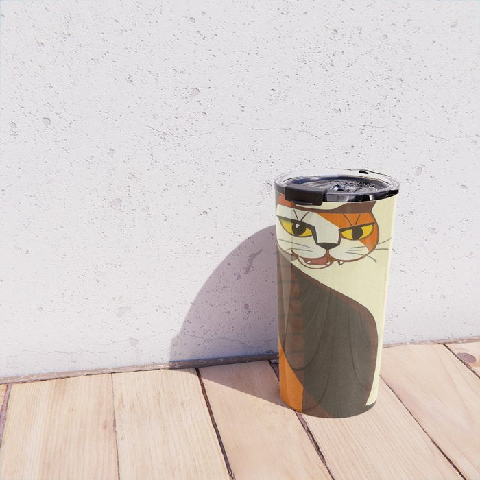 Inagaki Tomoo Vintage Japanese Woodblock print mid century Modern Cubism Art Cats Feline Travel Mug Gallery Image 4