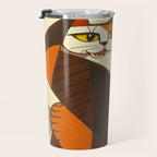 Inagaki Tomoo Vintage Japanese Woodblock print mid century Modern Cubism Art Cats Feline Travel Mug Gallery Image 3