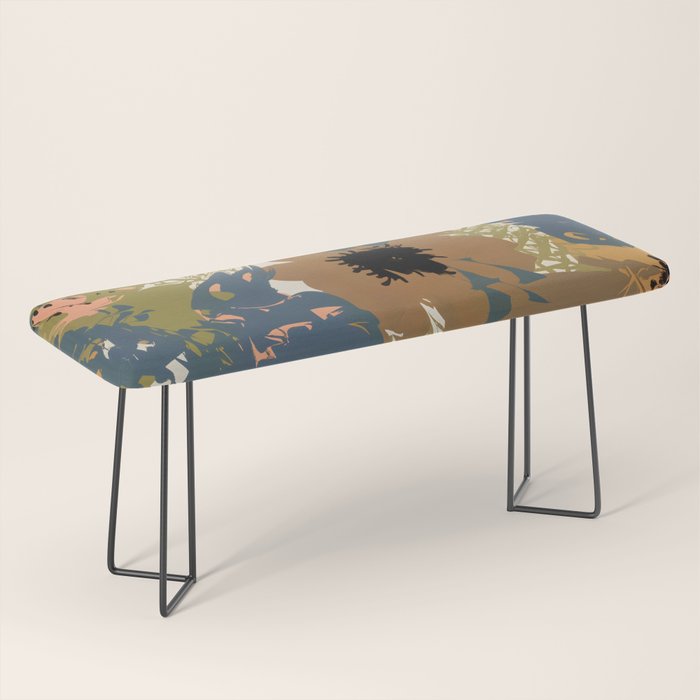 Yellow Ochre Florals Bench Gallery Image 1