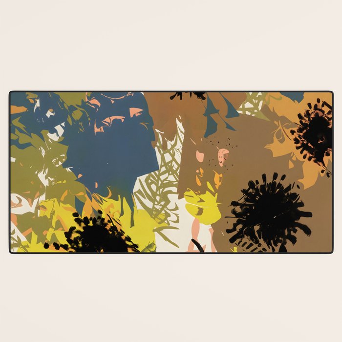 Yellow Ochre Florals Desk Mat Gallery Image 3