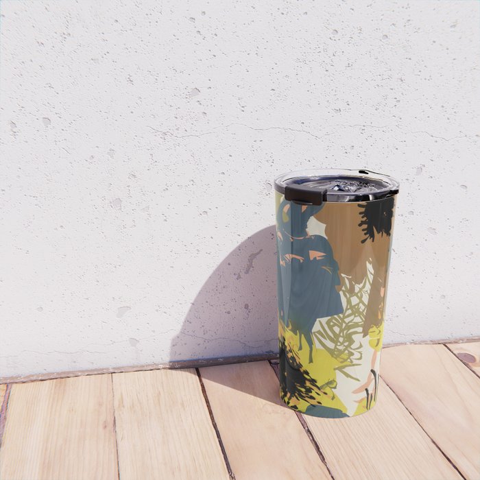 Yellow Ochre Florals Travel Mug Gallery Image 4