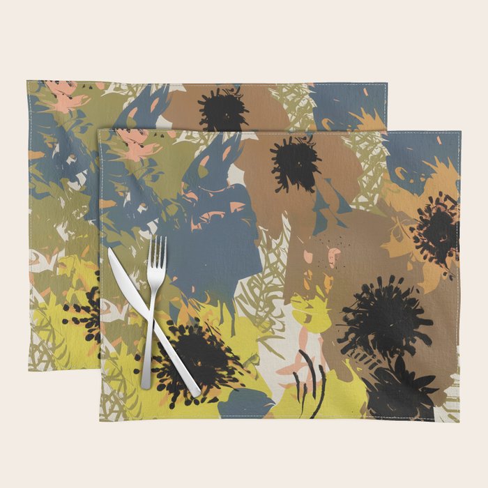 Yellow Ochre Florals Placemat Gallery Image 1