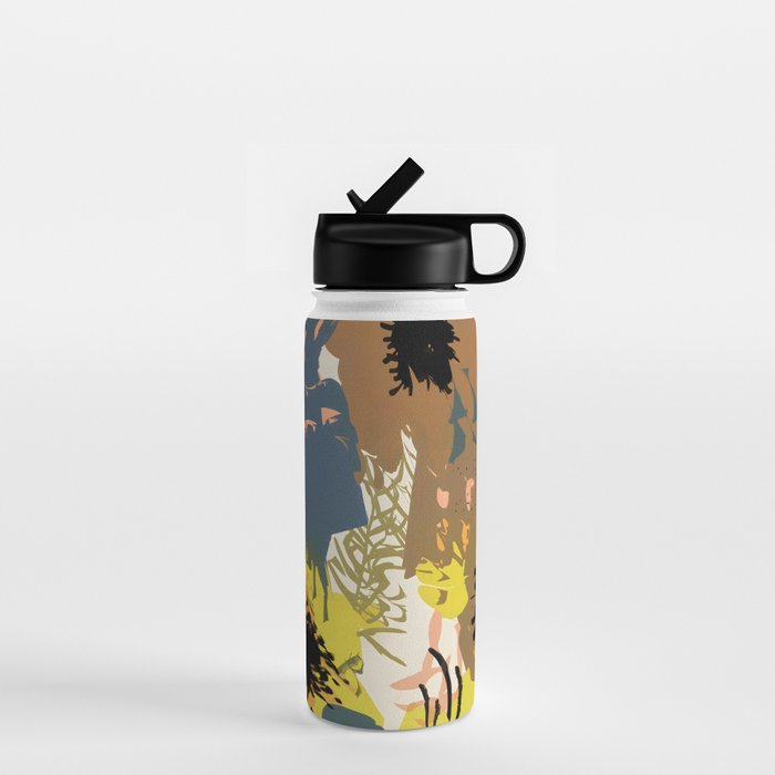 Yellow Ochre Florals Water Bottle Gallery Image 1