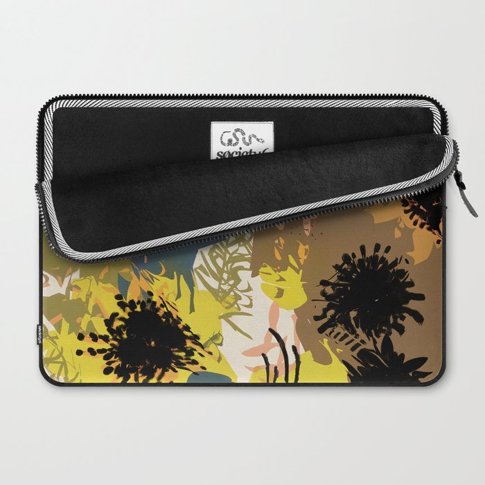 Yellow Ochre Florals Laptop Sleeve Gallery Image 2