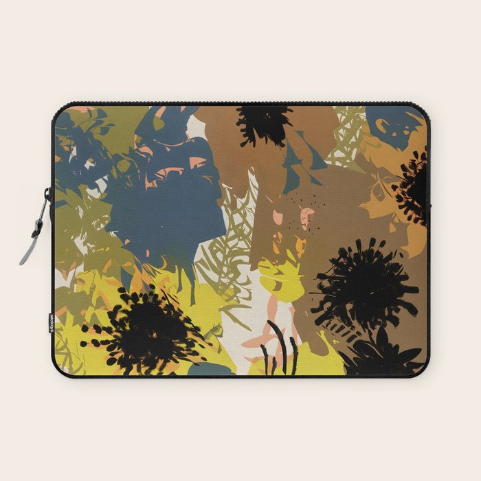 Yellow Ochre Florals Laptop Sleeve Gallery Image 1