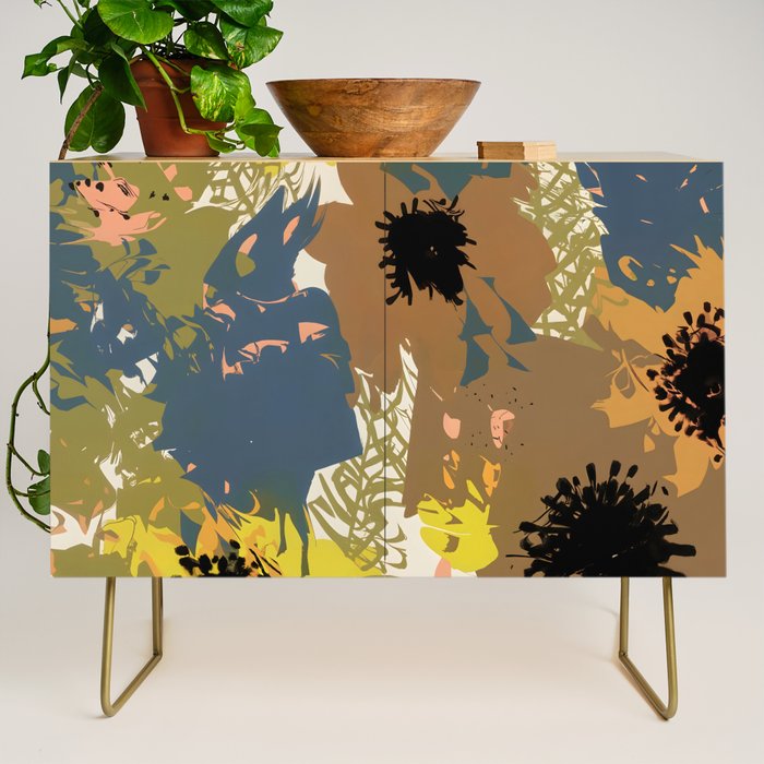 Yellow Ochre Florals Credenza Gallery Image 1