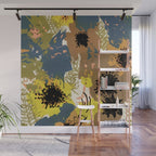 Yellow Ochre Florals Wall Mural Gallery Image 1