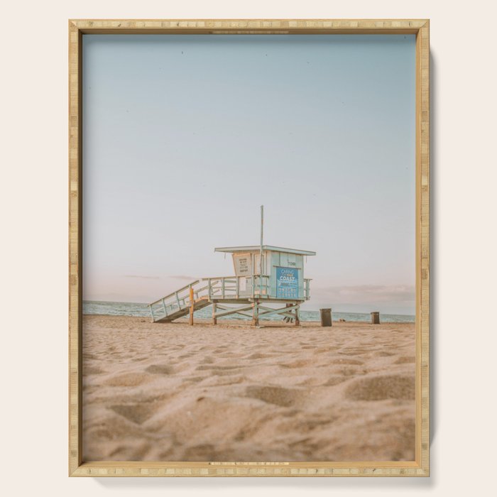 no lifeguard xiv / redondo beach, california Serving Tray Gallery Image 1