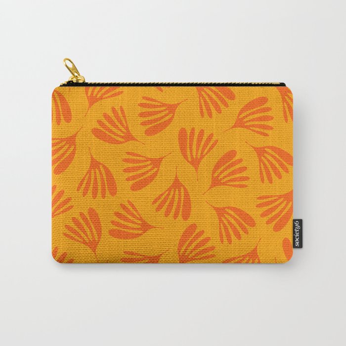Orange Toned Wispy Leaves Contemporary Abstract Pattern Carry All Pouch Gallery Image 1