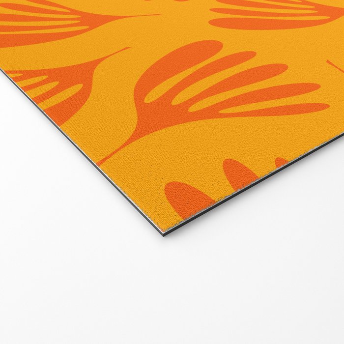Orange Toned Wispy Leaves Contemporary Abstract Pattern Welcome Mat Gallery Image 2