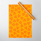 Orange Toned Wispy Leaves Contemporary Abstract Pattern Wrapping Paper Gallery Image 1
