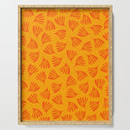 Orange Toned Wispy Leaves Contemporary Abstract Pattern Serving Tray Gallery Image 1