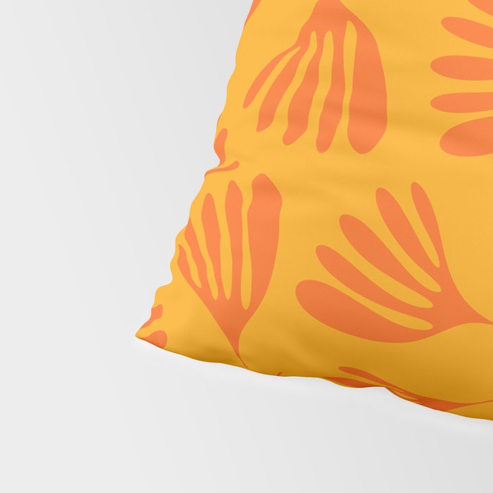 Orange Toned Wispy Leaves Contemporary Abstract Pattern Pillow Sham Gallery Image 4