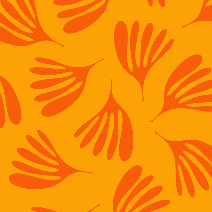 Orange Toned Wispy Leaves Contemporary Abstract Pattern Coffee Mug Gallery Image 2