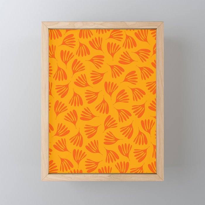 Orange Toned Wispy Leaves Contemporary Abstract Pattern Mini Art Print Gallery Image 1