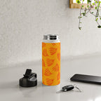 Orange Toned Wispy Leaves Contemporary Abstract Pattern Water Bottle Gallery Image 4