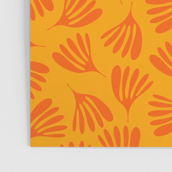 Orange Toned Wispy Leaves Contemporary Abstract Pattern Poster Gallery Image 3