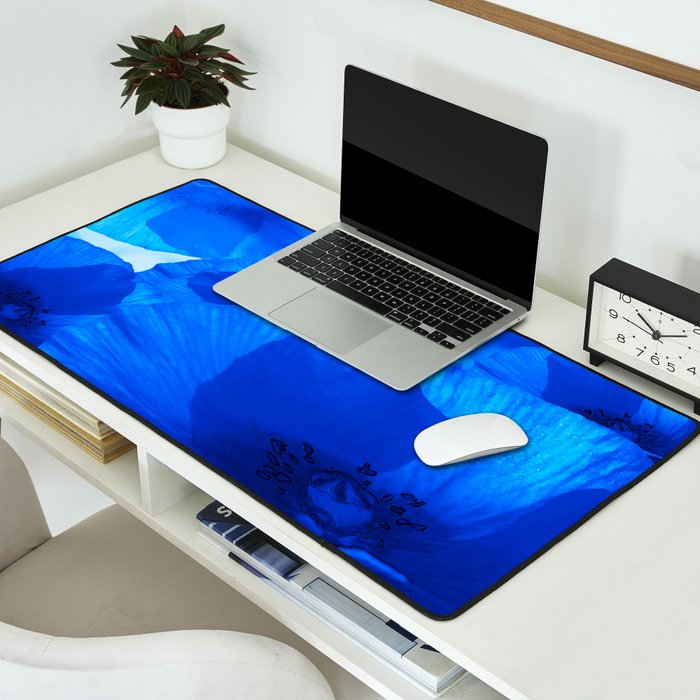 Blue Poppies #decor #society6 #buyart Desk Mat Gallery Image 2