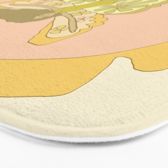 Flower Power Surfy Butterfly // Retro surf art by surfy birdy Bath Mat Gallery Image 3