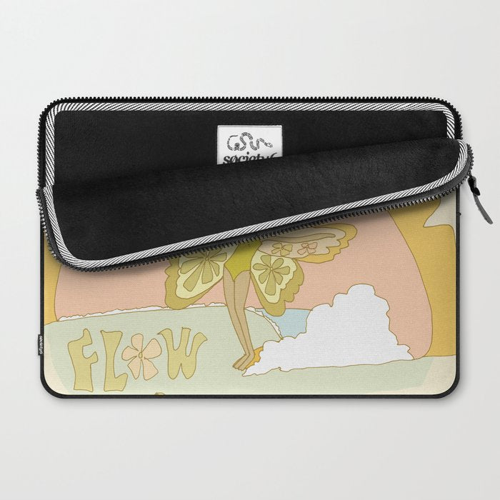 Flower Power Surfy Butterfly // Retro surf art by surfy birdy Laptop Sleeve Gallery Image 2