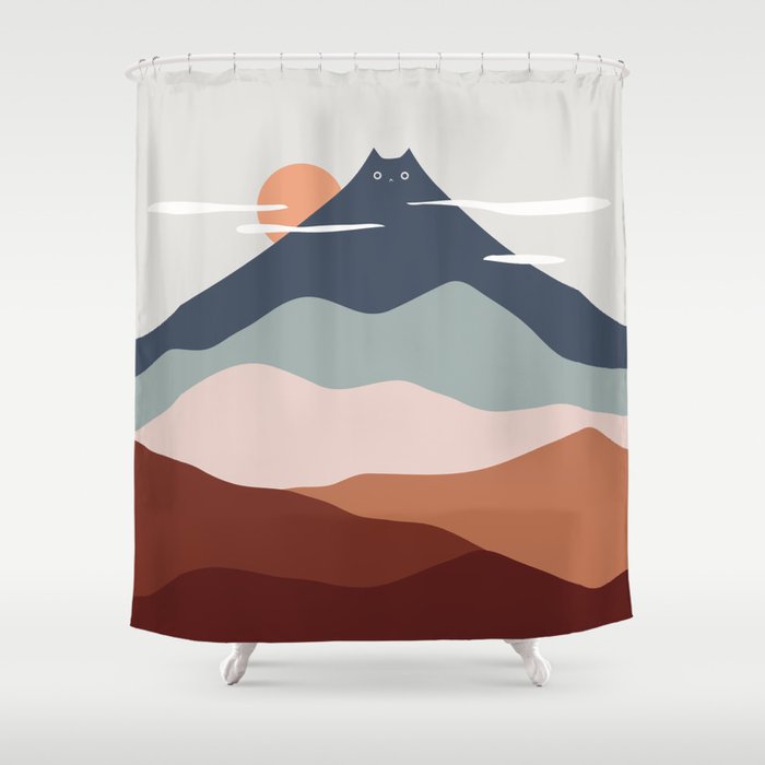 Cat Landscape 21 Shower Curtain Gallery Image 1