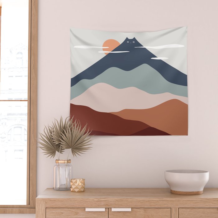 Cat Landscape 21 Wall Tapestry Gallery Image 2