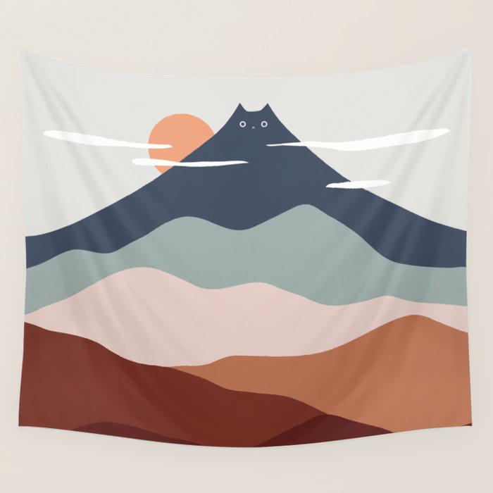 Cat Landscape 21 Wall Tapestry Gallery Image 1