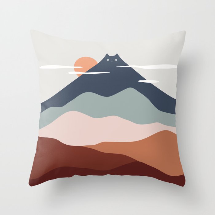 Cat Landscape 21 Throw Pillow Gallery Image 6