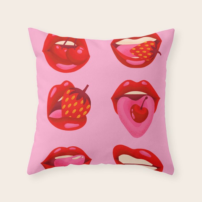 Fruity & Flirty on Light Pink Throw Pillow Gallery Image 6