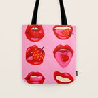 Fruity & Flirty on Light Pink Tote Bag Gallery Image 1