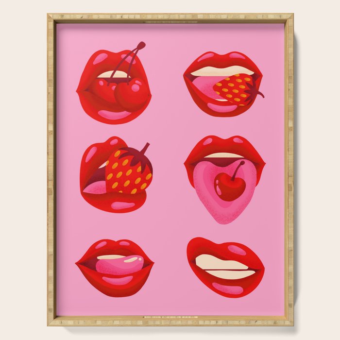 Fruity & Flirty on Light Pink Serving Tray Gallery Image 1