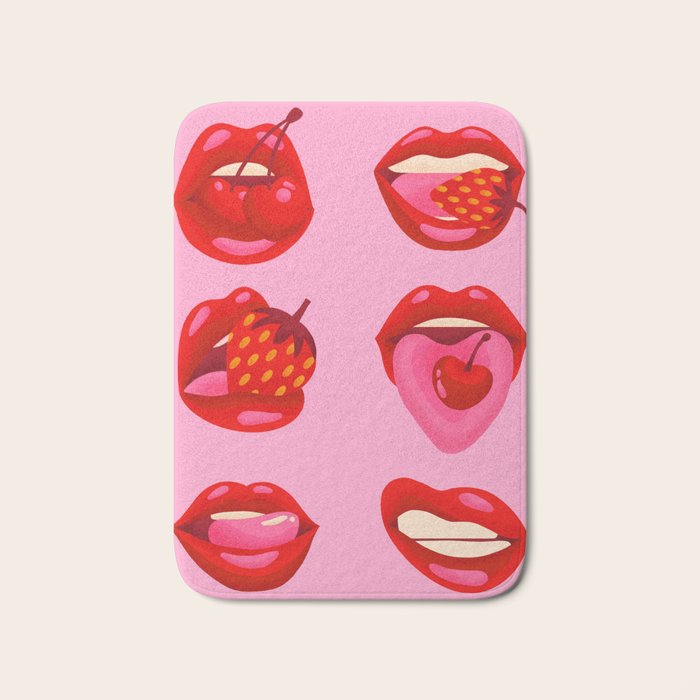 Fruity & Flirty on Light Pink Bath Mat Gallery Image 1