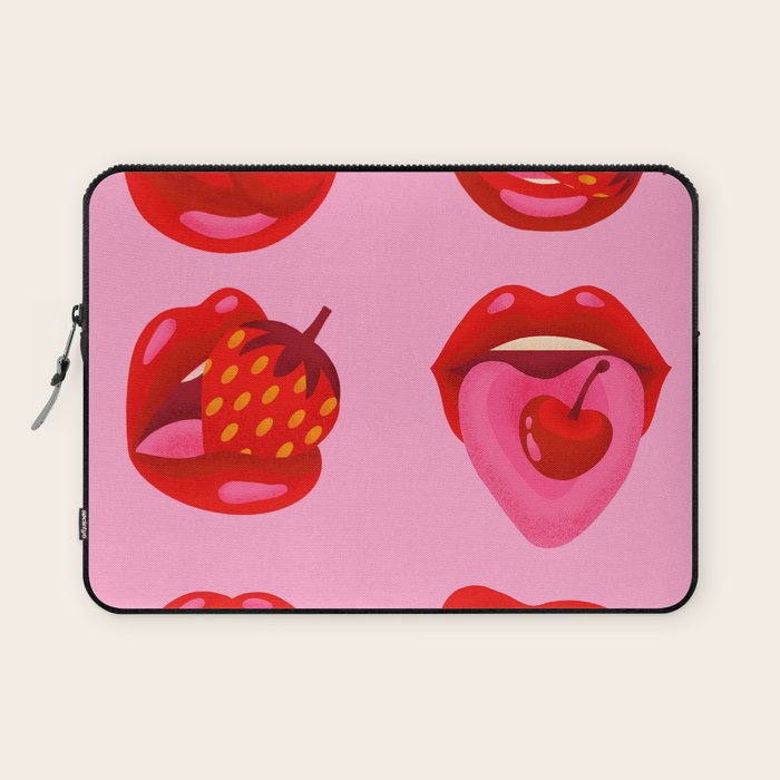 Fruity & Flirty on Light Pink Laptop Sleeve Gallery Image 1