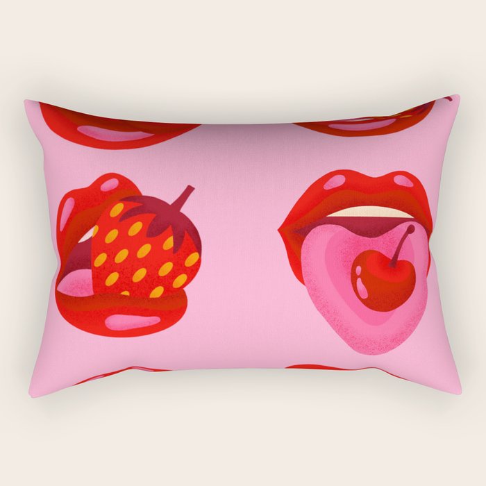 Fruity & Flirty on Light Pink Rectangular Pillow Gallery Image 2