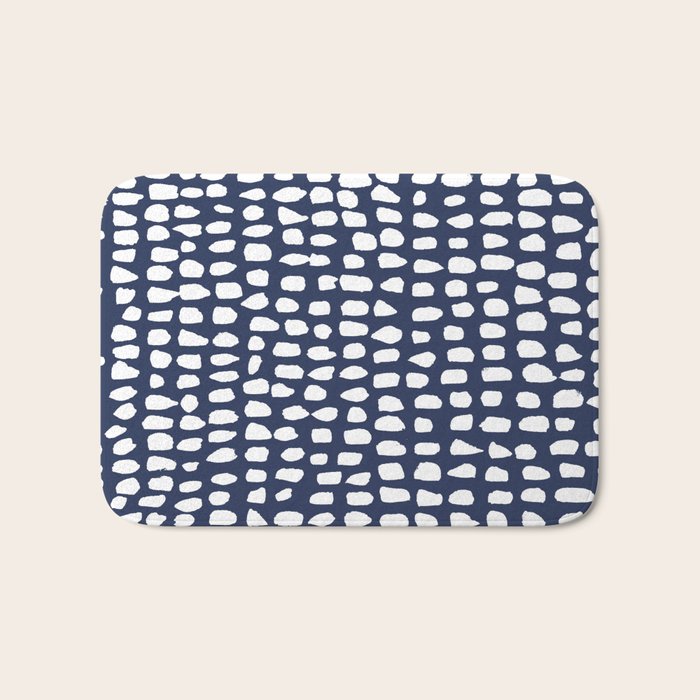 Dots (Navy) Bath Mat Gallery Image 1