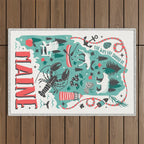 Maine Map Outdoor Rug Gallery Image 1