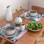 Botanical leaf pink and blue Placemat Gallery Image 2