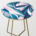 Botanical leaf pink and blue Side Table Gallery Image 2