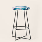 Botanical leaf pink and blue Stool Gallery Image 1