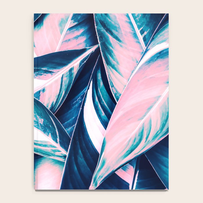 Botanical leaf pink and blue Notebook Gallery Image 4