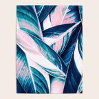 Botanical leaf pink and blue Poster Gallery Image 4