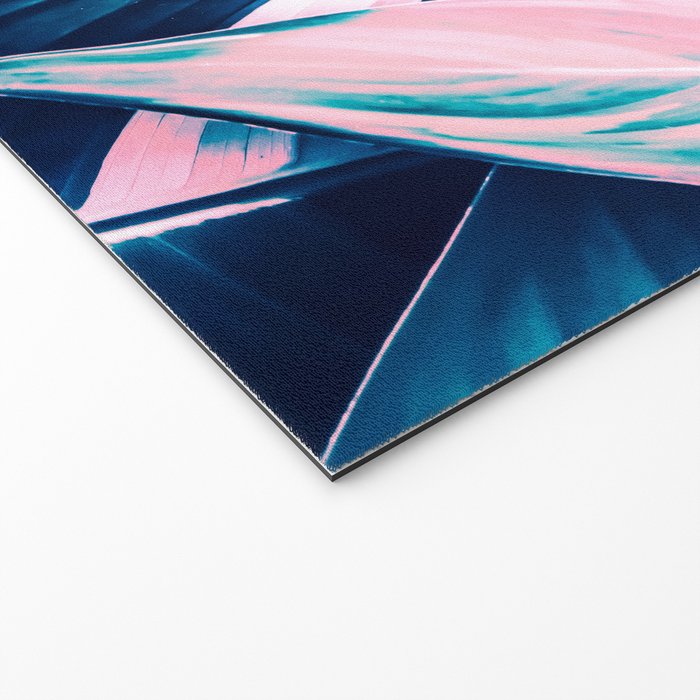 Botanical leaf pink and blue Welcome Mat Gallery Image 2