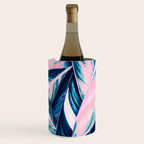 Botanical leaf pink and blue Wine Chiller Gallery Image 3