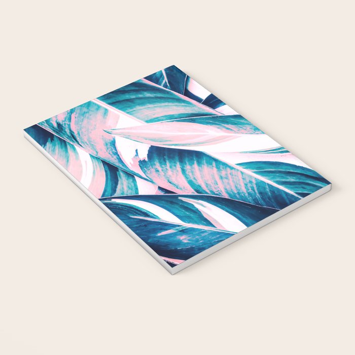 Botanical leaf pink and blue Notebook Gallery Image 3