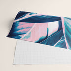 Botanical leaf pink and blue Wrapping Paper Gallery Image 2